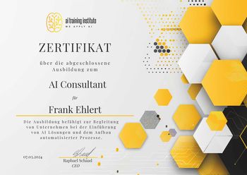 Frank Ehlert - Certified AI-Consultant